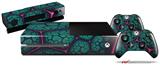 Linear Cosmos Teal - Holiday Bundle Decal Style Skin compatible with XBOX One Console Original, Kinect and 2 Controllers (XBOX SYSTEM NOT INCLUDED)