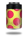 Skin Decal Wrap for Yeti Colster, Ozark Trail and RTIC Can Coolers - Kearas Polka Dots Pink And Yellow (COOLER NOT INCLUDED)