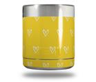 Skin Decal Wrap for Yeti Rambler Lowball - Hearts Yellow On White