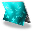 Bokeh Butterflies Neon Teal - Decal Style Vinyl Skin (fits Microsoft Surface Pro 4)