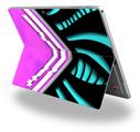 Black Waves Neon Teal Hot Pink - Decal Style Vinyl Skin fits Microsoft Surface Pro 4 (SURFACE NOT INCLUDED)