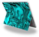 Decal Style Vinyl Skin compatible with Microsoft Surface Pro 4 Liquid Metal Chrome Neon Teal