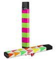 Skin Decal Wrap 2 Pack for Juul Vapes Psycho Stripes Neon Green and Hot Pink JUUL NOT INCLUDED