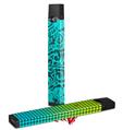 Skin Decal Wrap 2 Pack for Juul Vapes Folder Doodles Neon Teal JUUL NOT INCLUDED