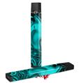 Skin Decal Wrap 2 Pack compatible with Juul Vapes Liquid Metal Chrome Neon Teal JUUL NOT INCLUDED