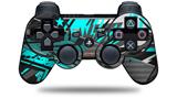 Sony PS3 Controller Decal Style Skin - Baja 0032 Neon Teal (CONTROLLER NOT INCLUDED)