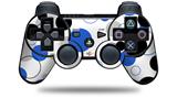 Sony PS3 Controller Decal Style Skin - Lots of Dots Blue on White (CONTROLLER NOT INCLUDED)