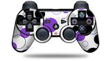 Sony PS3 Controller Decal Style Skin - Lots of Dots Purple on White (CONTROLLER NOT INCLUDED)