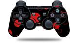 Sony PS3 Controller Decal Style Skin - Lots of Dots Red on Black (CONTROLLER NOT INCLUDED)