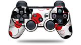 Sony PS3 Controller Decal Style Skin - Lots of Dots Red on White (CONTROLLER NOT INCLUDED)