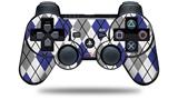Sony PS3 Controller Decal Style Skin - Argyle Blue and Gray (CONTROLLER NOT INCLUDED)