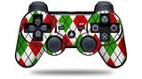 Sony PS3 Controller Decal Style Skin - Argyle Red and Green (CONTROLLER NOT INCLUDED)