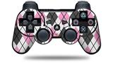 Sony PS3 Controller Decal Style Skin - Argyle Pink and Gray (CONTROLLER NOT INCLUDED)