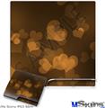 Decal Skin compatible with Sony PS3 Slim Bokeh Hearts Orange
