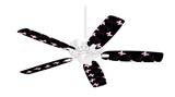 Pastel Butterflies Pink on Black - Ceiling Fan Skin Kit fits most 42 inch fans (FAN and BLADES SOLD SEPARATELY)