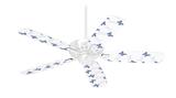 Pastel Butterflies Blue on White - Ceiling Fan Skin Kit fits most 42 inch fans (FAN and BLADES SOLD SEPARATELY)