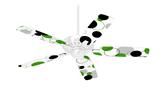 Lots of Dots Green on White - Ceiling Fan Skin Kit fits most 42 inch fans (FAN and BLADES SOLD SEPARATELY)