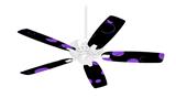 Lots of Dots Purple on Black - Ceiling Fan Skin Kit fits most 42 inch fans (FAN and BLADES SOLD SEPARATELY)