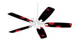 Lots of Dots Red on Black - Ceiling Fan Skin Kit fits most 42 inch fans (FAN and BLADES SOLD SEPARATELY)