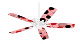 Lots of Dots Red on Pink - Ceiling Fan Skin Kit fits most 42 inch fans (FAN and BLADES SOLD SEPARATELY)