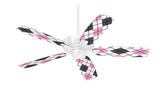 Argyle Pink and Gray - Ceiling Fan Skin Kit fits most 42 inch fans (FAN and BLADES SOLD SEPARATELY)