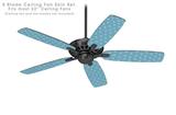 Hearts Blue On White - Ceiling Fan Skin Kit fits most 52 inch fans (FAN and BLADES SOLD SEPARATELY)