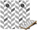 Cornhole Game Board Vinyl Skin Wrap Kit - Premium Laminated - Chevrons Gray And Charcoal fits 24x48 game boards (GAMEBOARDS NOT INCLUDED)