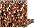 Cornhole Game Board Vinyl Skin Wrap Kit - Premium Laminated - WraptorCamo Digital Camo Burnt Orange fits 24x48 game boards (GAMEBOARDS NOT INCLUDED)