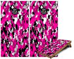 Cornhole Game Board Vinyl Skin Wrap Kit - Premium Laminated - WraptorCamo Digital Camo Hot Pink fits 24x48 game boards (GAMEBOARDS NOT INCLUDED)