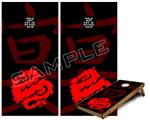 Cornhole Game Board Vinyl Skin Wrap Kit - Premium Laminated - Oriental Dragon Red on Black fits 24x48 game boards (GAMEBOARDS NOT INCLUDED)