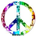 Rainbow Graffiti - Peace Sign Car Window Decal 6 x 6 inches