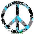 SceneKid Blue - Peace Sign Car Window Decal 6 x 6 inches