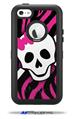 Pink Zebra Skull - Decal Style Vinyl Skin fits Otterbox Defender iPhone 5C Case (CASE SOLD SEPARATELY)