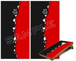 Cornhole Game Board Vinyl Skin Wrap Kit - Ripped Colors Black Red fits 24x48 game boards (GAMEBOARDS NOT INCLUDED)