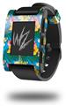 Beach Flowers 02 Blue Medium - Decal Style Skin fits original Pebble Smart Watch (WATCH SOLD SEPARATELY)