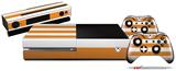 Psycho Stripes Orange and White - Holiday Bundle Decal Style Skin fits XBOX One Console Original, Kinect and 2 Controllers (XBOX SYSTEM NOT INCLUDED)