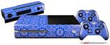 Gothic Punk Pattern Blue - Holiday Bundle Decal Style Skin fits XBOX One Console Original, Kinect and 2 Controllers (XBOX SYSTEM NOT INCLUDED)
