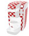 Decal Style Vinyl Skin compatible with Keurig K10 / K15 Mini Plus Coffee Makers Checkered Canvas Red and White (KEURIG NOT INCLUDED)