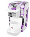 Decal Style Vinyl Skin compatible with Keurig K10 / K15 Mini Plus Coffee Makers Purple Checker Skull Splatter (KEURIG NOT INCLUDED)