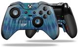 Tie Dye All Blue Stripes - Decal Style Skin fits Microsoft XBOX One ELITE Wireless Controller