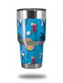 Skin Decal Wrap for Yeti Tumbler Rambler 30 oz Beach Party Umbrellas Blue Medium (TUMBLER NOT INCLUDED)