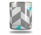 Skin Decal Wrap for Yeti Rambler Lowball - Chevrons Gray And Aqua