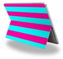 Psycho Stripes Neon Teal and Hot Pink - Decal Style Vinyl Skin (fits Microsoft Surface Pro 4)