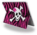 Pink Zebra Skull - Decal Style Vinyl Skin (fits Microsoft Surface Pro 4)