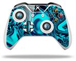 WraptorSkinz Decal Skin Wrap Set works with 2016 and newer XBOX One S / X Controller Liquid Metal Chrome Neon Blue (CONTROLLER NOT INCLUDED)