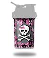 Decal Style Skin Wrap works with Blender Bottle 22oz ProStak Pink Bow Skull (BOTTLE NOT INCLUDED)