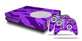 WraptorSkinz Decal Skin Wrap Set works with 2016 and newer XBOX One S Console and 2 Controllers Deathrock Bats Purple