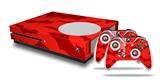 WraptorSkinz Decal Skin Wrap Set works with 2016 and newer XBOX One S Console and 2 Controllers Deathrock Bats Red