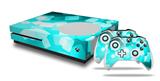 WraptorSkinz Decal Skin Wrap Set works with 2016 and newer XBOX One S Console and 2 Controllers Bokeh Squared Neon Teal