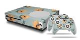 WraptorSkinz Decal Skin Wrap Set works with 2016 and newer XBOX One S Console and 2 Controllers Poppy Orange Light Blue